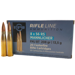 8x56 RS Mannlicher FMJ BT 208gr. PPU
